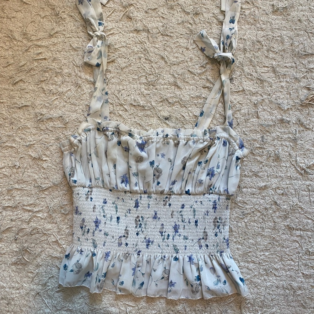 Aritzia Wilfred Shoulder Tie Blouse